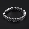 Designer bracelet men's titanium steel woven double row front and back keel magnetic buckle bracelet jewelry gift wholesale