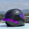 Cycling Helmets DOT Approved Purple Carbon Fiber Helmet Winter Season Women and Men Full Face Motorcycle Casco Capacete 231013