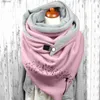 Foulards 2022 hiver femmes écharpe Vintage impression bouton écharpe doux enveloppes décontracté chaud velours foulards châles femmes Hijab foulards L231013