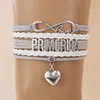 NCRHGL Infinity Love Primerica Armband Bangles Heart Charm flätade PU -läderarmband smycken för man kvinna dropp 254L