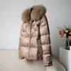 Women's Down Parkas Winter Women Real Fur White Duck Jacket Mink Hair Puffer Coat Kvinna Vintage Streetwear Short Outwear 231013