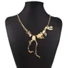 Hele nieuwe punk stijl gotische tyrannosaurus skelet dinosaurus ketting bot funky ketting hanger zilver color1338g