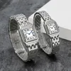 Kvinnors lyxklocka Fashion Par Watches är gjorda av högkvalitativa importerade rostfritt stål kvarts damer eleganta ädla diamantbord flera storlekar 22*30mm 27*37