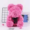 Torkade blommor 20 cm Immortal Rose Bear Valentine's Day Gift Simulation Flower Pe Foam Rose Bear Happy Girl Birthday Party Decor Wedding Supplie 231013