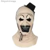 Theme Costume Joker Latex Mask Terrifier Art The Clown Cosplay Masks Horror Full Face Helmet Halloween Comes Accessory Carnival Party PropsL231013