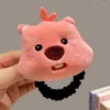 Hair Accessories Autumn Winter Plush Filling Sponge Cartoon Bear Frog Elastic Band For Girl Cute Soft Durable Bun Ponytail Ties