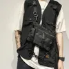 Taille Sacs Sac de poitrine tactique fonctionnel pour unisexe mode Bullet Hip Hop gilet Streetwear sac taille Pack femme noir sauvage poitrine plate-forme sac 231012