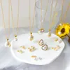 Hochzeit Schmuck Sets Trendy Perle Stahl Kugel Anhänger Gold Farbe Halskette und Ohrringe Set Edelstahl für Frauen Mädchen Geschenk 231012