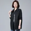 Women's Trench Coats Jacket Korean 2023 Spring Autumn Middle-aged Causal Windbreaker Female Single-breasted Basic Outwear Woman