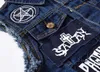 Herrenwesten Yelek Erkek Patches Design Jeans Weste Zerrissene Denim Weste Männer Mann Ärmellos Ausgefranst Größe 6XL 231012