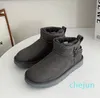 Sheepskin Snow Boot MINI Chain Boots Female winter plush warm ankle booties short shoe