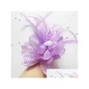 Dekorativa blommor 11 cm Silk Roses Feather Pearl With Clip Elastic Cord Floral Head Wreath Christmas pannband handleden Cors DHKF5