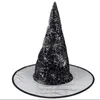 Wide Brim Hats Bucket Hats 1pcs Adult Kids Black Witch Hats Masquerade Ribbon Wizard Costume Top Pointed Caps Cosplay Props Party Halloween Christmas 231013