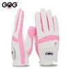 Sports Gloves 1pair left and right hand Golf children Boys grils fabric 2 colors white pink blue soft breathable sports glove 231012