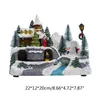 Decorative Objects Figurines Christmas Glowing Snow House Figurine Rotatable Music Villages Sculpture for Home Bar Shop Decoration Gift Drop 231012