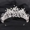 Grampos de cabelo Kmvexo coroa de cristal barroco luxo artesanal contas baile tiaras e coroas headbands ornamentos de casamento acessórios jóias