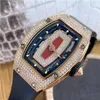 Richarmill Relógio Relógios Mecânicos Automáticos Relógio de Pulso Swiss Seires Red Lip Sky Star Série Feminina RM0701 18K Ouro Rosa Original Diamante Nome Watchc 771