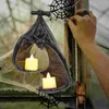 Candle Holders Sculpture Bat Sconce Holder Home Decor Halloween Metal Wall Resin LED Light