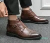 Bottes automne hiver chaussures en cuir décontractées pour hommes haut d'affaires gentleman cheville