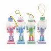 Christmas Decorations 4Pcs Christmas Nutcracker Soldier Doll Ornaments 12.5CM Wood Craft Nutcracker Puppet Desktop Decoration Christmas Tree Pendants 231013