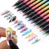 Nagellack 12Colors Art Graffiti Pen Set Markers Highlighter Waterproof Drawing Painting Liner Brush Diy Arts Kit Accessorie 231012