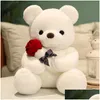 Pluszowe lalki róża misia pluszowa zabawka miękka lalka romantyczny prezent na kochanek wystrój domu Walentynki Prezenty Dziewczyny 23-45 cm