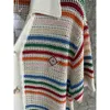 Casablanca Rainbow Stripe Knit Shirts Men Designer Button Loose Cardigan Shirt