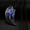 Pendentif Colliers Purple Winged Dragon Cross Wolf Tooth Moon Collier Luxueux Banquet Party Bijoux Accessoires Cadeaux pour amis