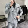 Ternos masculinos boutique 5xl (calças blazer colete) estilo italiano elegante moda negócios casual fino cavalheiro terno formal 3 peças