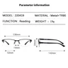 Lunettes de lecture en métal Anti-lumière bleue, lunettes de lecture pour hypermétropes, lunettes d'affaires pour hommes, dioptrie 0 1.0 1.5 2.0 2.5 3.0 3.5 4.0 231012