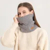 Scarves Solid Plush Warm Ring Scarf For Women Men Casual Ski Outdoor Full Face Mask Unisex Knitted Winter Neckerchief Snood Muffler 2023