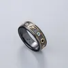 Preto branco cerâmica cluster banda anéis bague anillos para homens e mulheres noivado casamento casal jóias amante gift224h