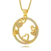 Pendentif Colliers Creative Dames Collier Creux Étoile Lune Ronde Cristal Zircon Clavicule Chaîne Filles Bijoux