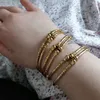 Bangle 3mm6pcs Dubai Biżuteria dla kobiet indyjskie bransoletki Afryka Africa Ball Biżuteria Złota Kolor Kulki Bransoletka Etiopiańska Bride Prezent 231012