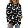 Felpe con cappuccio da donna Pipistrello bianco Goth Vampire Animal Harajuku Felpa con cappuccio oversize da donna Felpe con cappuccio casual grafiche fresche a maniche lunghe