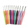 9pcs Knitting Tool Sweater Needle TPR Soft Handle Aluminum Crochet Color Handle Sweater DIY Craft Scarf Sewing Needles Knitting