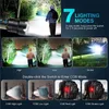 Torches Rechargeable LED Flashlights 100000 High Lumens Zoomable 7 Modes Waterproof Military Super Bright Flashlights for Emergencie Q231013