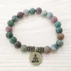 Sn1110 novo design pulseira masculina índia ágata ohm lótus buda charme pulseira mala yoga jóias presente inteiro para him259t