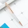 1000pcs/Lot Rose Gold Silver Bling Diamond Crystal Ballpoint Pen Ring Wedding Office Metal Rollerball Presentanpassad logotyp