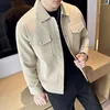 남성용 재킷 고품질 프린트 패턴 가죽 남자 브랜드 슬림 라펠 푸 오토바이 재킷 패션 캐주얼 비즈니스 코트 의류