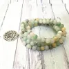 Collier de Yoga Mala en Amazonite 108 pour femmes, breloque Ohm, Bracelet en pierres précieuses naturelles, équilibre spirituel personnel, bijoux 243j, MG0591