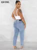 Calças femininas s y2k streetwear diagonal fivela cintura alta denim para mulheres moda joelho oco para fora rasgado bunda levantada magro lápis jeans 231012