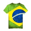 Mäns T-shirts 3D-tryckning Casual T-shirt Brasilien Flagg Män och kvinnor Fashion Harajuku High Quality268A