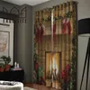 Curtain Merry Christmas Fireplace Window Treatments Curtains Valance Window Curtains Bedroom Living Room Kids Room Home Decor 231012