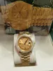 Orijinal Box ile Luxury Watches 41mm Erkek 18k Altın Dial Bigger Diamond Otomatik Moda Markası Erkekler Saat bilek saati 56