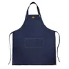 Aprons 1Pcs Halter Neck Denim Apron With Pockets Adjustable Neckline Apron Soft Wear-Resistant Workwear Home Kitchen Garden Apron 231013