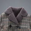 Manteau long en laine pour garçons, vestes à carreaux, épais, manteau d'hiver en laine pour enfants, combinaison de neige, mélanges de manteaux, veste pour bébé garçon247629394