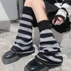 Frauen Socken Gothic Damen Gestreifte Lolita Lange Y2k Gestrickte Leggings Herbst Winter Haufen Kawaii Arm Knöchel