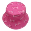 Designer Pink Bucket Hat for Women Reversible Cotton Summer Sun Beach Cap Cartoon Printed Hats Design