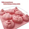 Moldes para hornear Halloween Molde de pastel de calabaza tridimensional Fondant Epoxy Silicone Party Props Fácil de usar BluePink